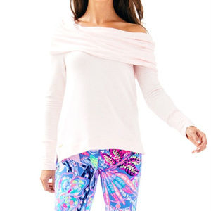 Lilly Pulitzer Light Pink Off-Shoulder Long Sleeve Top